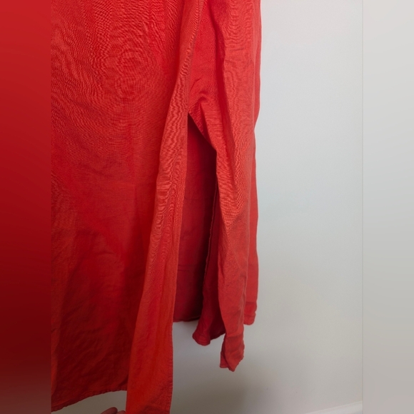 Loft Women’s Coral Puff Sleeve Square Neck Midi Dress Size 14 Milkmaid Linen - Picture 8 of 12